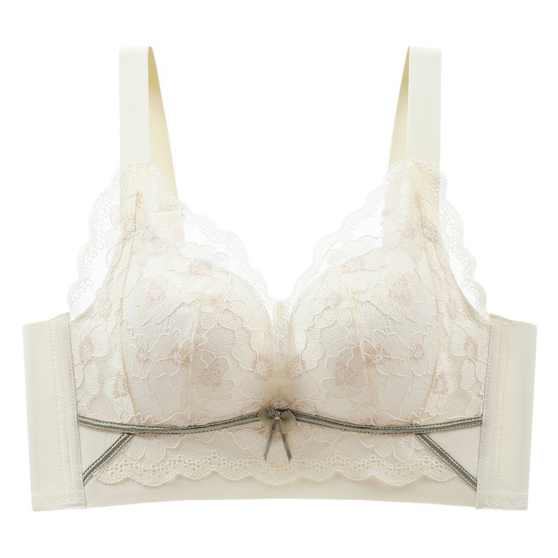 Plus Size Big Breasts Showing Small Bra Without Rims Anti-Sagging Bra Intimates Women's Thin Push-Up Summer Adjustable Breast Reduction