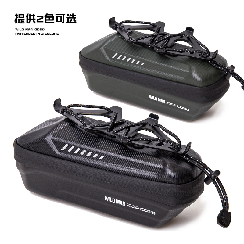 Picture of WILD MAN mountain bike bicycle EVA hard shell quick release front beam bag mobile phone bracket upper tube car front bag cross border