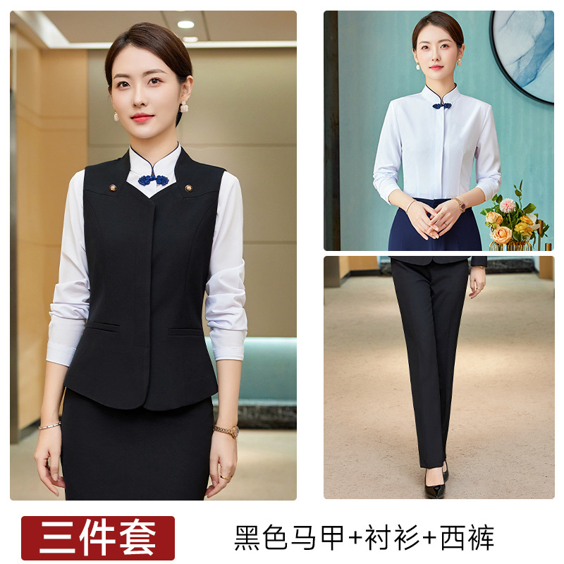 Picture of Professional vest suit female customer service Foreman tooling new fashion stewardess uniform hotel front desk work clothes customized