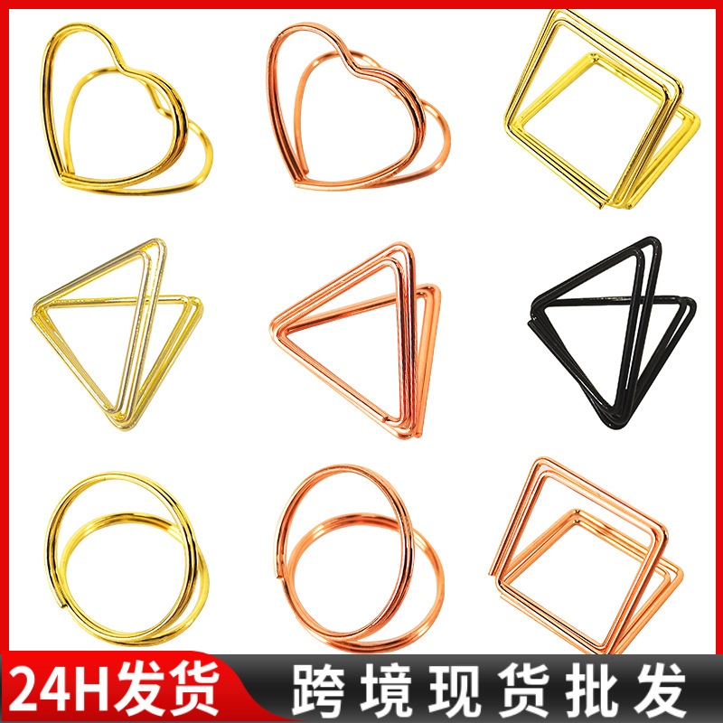 Picture of Spot double love note clip triangle business card clip desktop message clip heart-shaped photo clip hotel seat clip