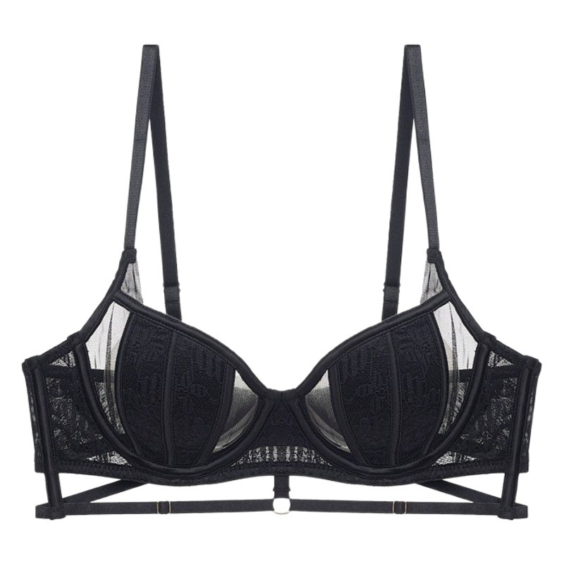 Sexy underwear women's French-style large chest small lace bra soft steel ring thin cotton rabbit ears plus size bra bra