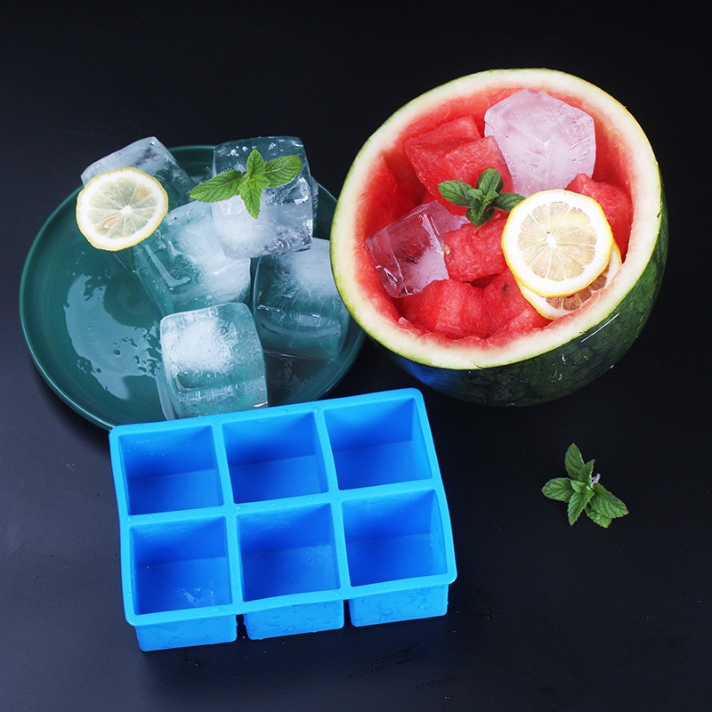 Picture of Amazon hot sale silicone large ice tray easy demoulding square ice box whiskey ice mold anti-odor ice box
