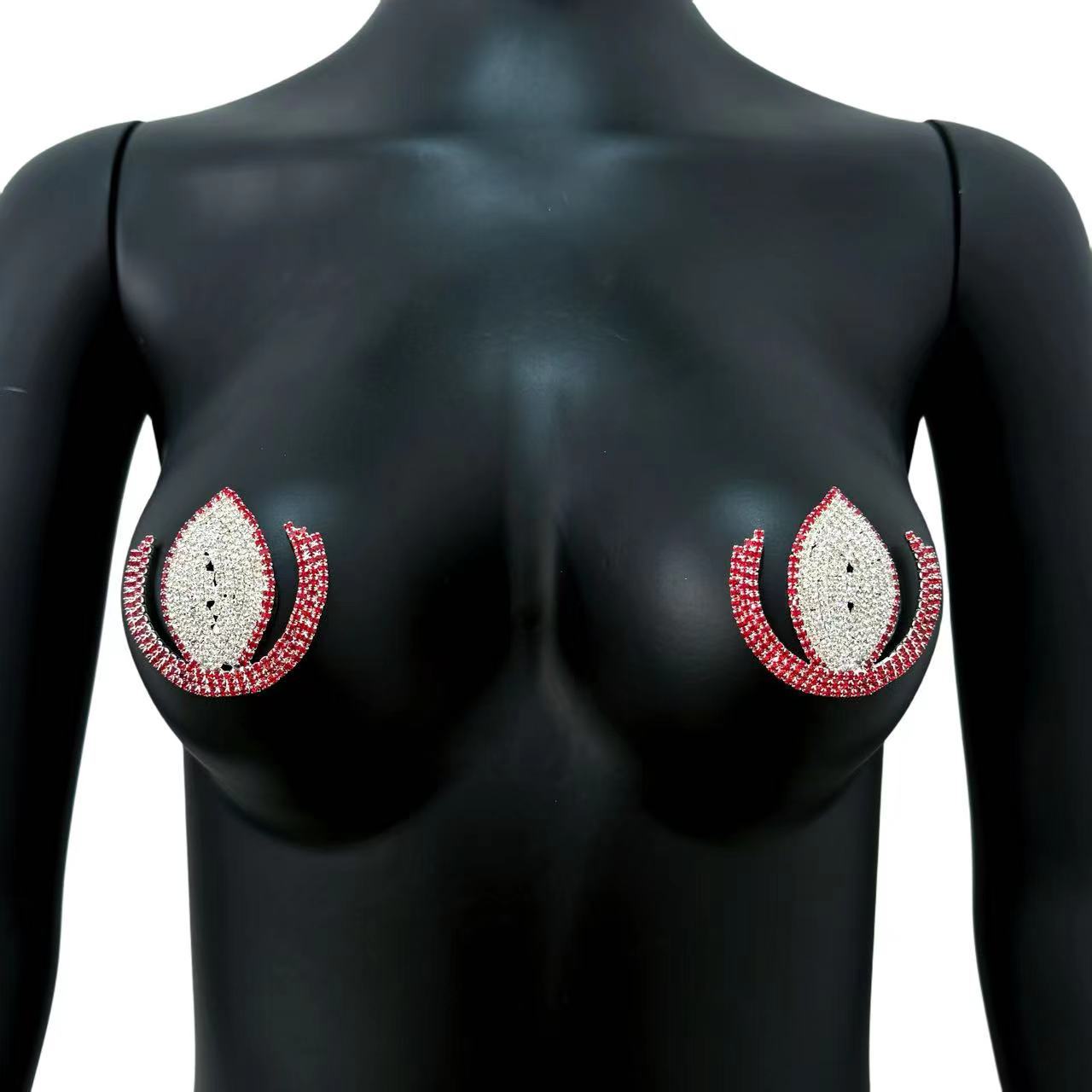 Picture of Cross-border Hot Selling U-shaped rhinestone nipple stickers European and American fashion sexy rhinestone chest stickers for women