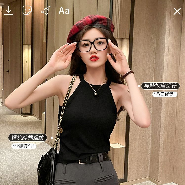 Picture of Spring and summer new scarf sleeveless women's vest wear Joker base plus size cross-border factory direct wholesale no chest pad