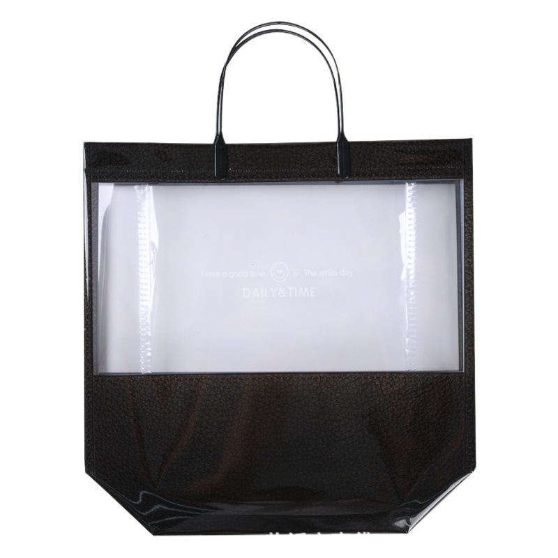 Fashionable Pvc Handbag Transparent Gift Bag Packaging Bag Shopping Bag Clothing Store Gift Bag High-End Ins