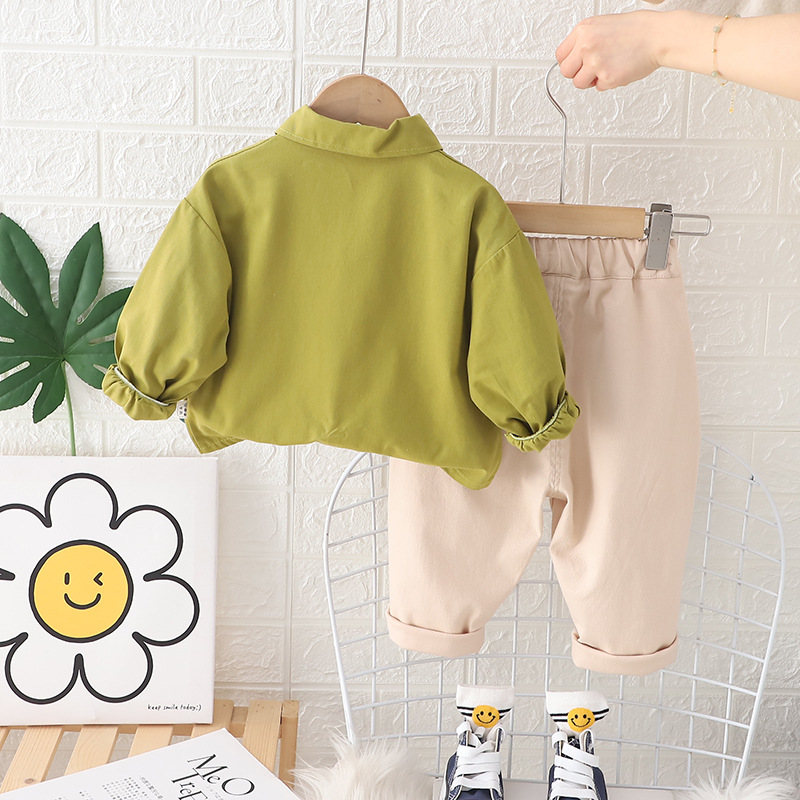 Picture of Boys' spring shirt cartoon long sleeve suit 2024 new children's handsome Korean casual two-piece suit baby fashion