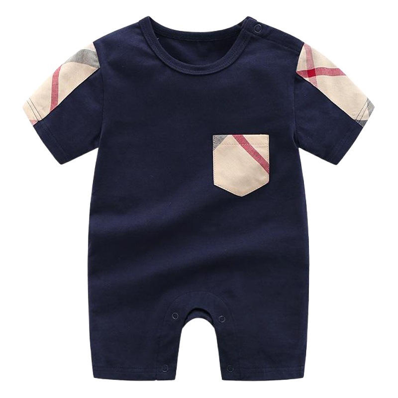Baby short-sleeved jumpsuit summer boys and girls Baby 3 months ha clothes thin clothes summer Cotton a generation of hair