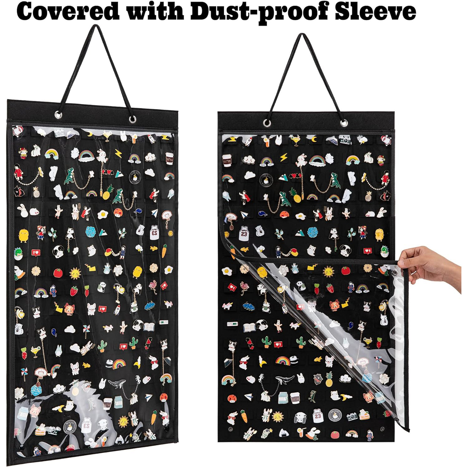 Cross-border hanging brooch storage bag felt dustproof enamel brooch display bag jewelry storage hanging bag storage rack