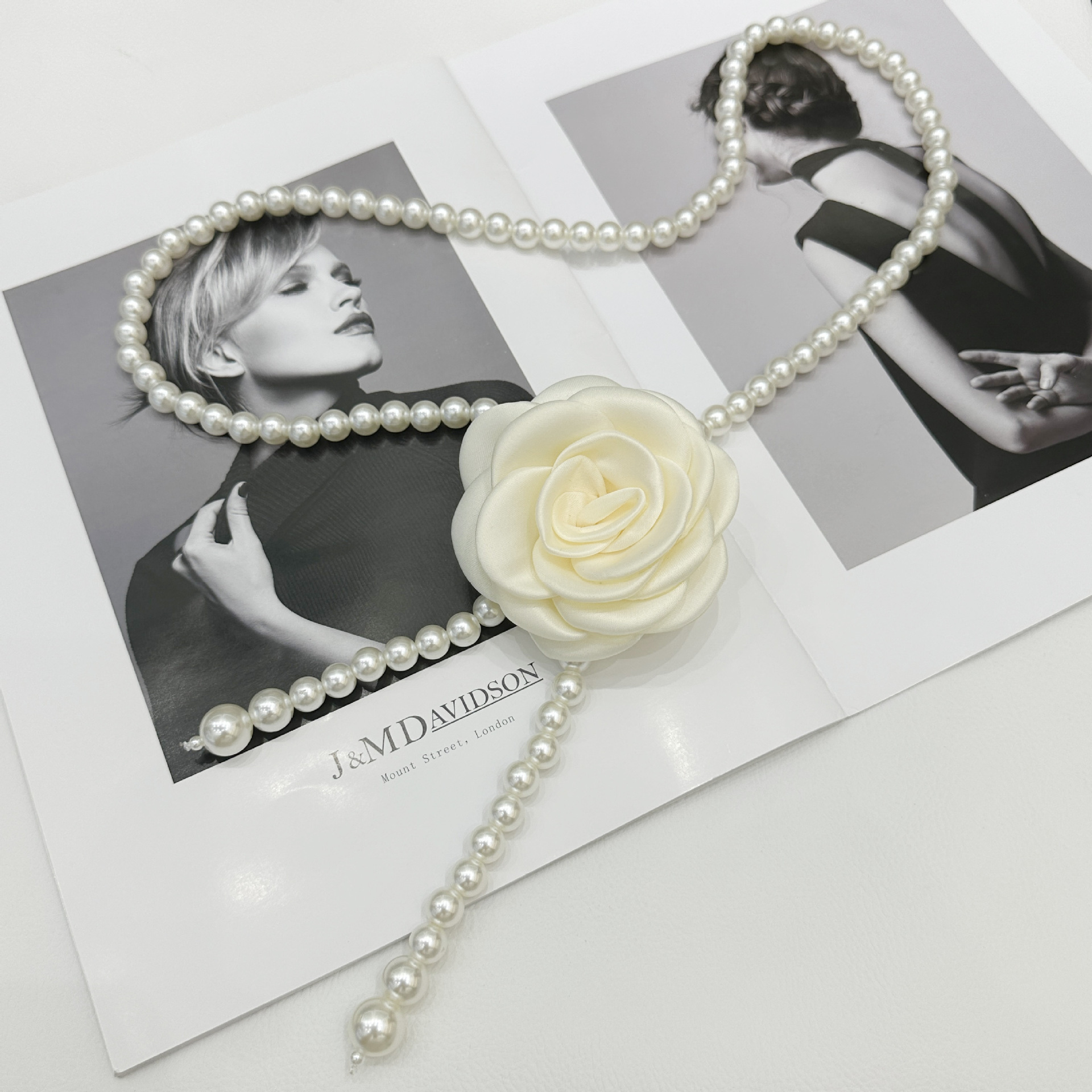 Picture of South Korea Elegant Camellia Pearl Waist Chain Women's Gentle All-match dress Belt High-grade Body Chain