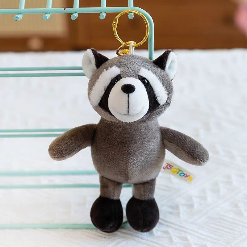 Picture of Lion Pendant Animal Keychain Tiger Zebra Raccoon Turtle Dog Wolf Dog Backpack Bag Pendant Doll