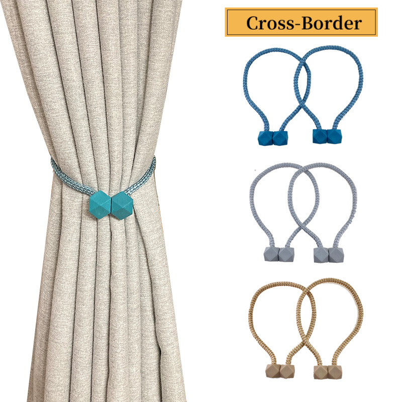 [Spot Supply] Curtain Buckle Strap Magnetic Buckle Rubik's Cube Simple Curtain Punch-free Installation Collapsing Decorative Lace