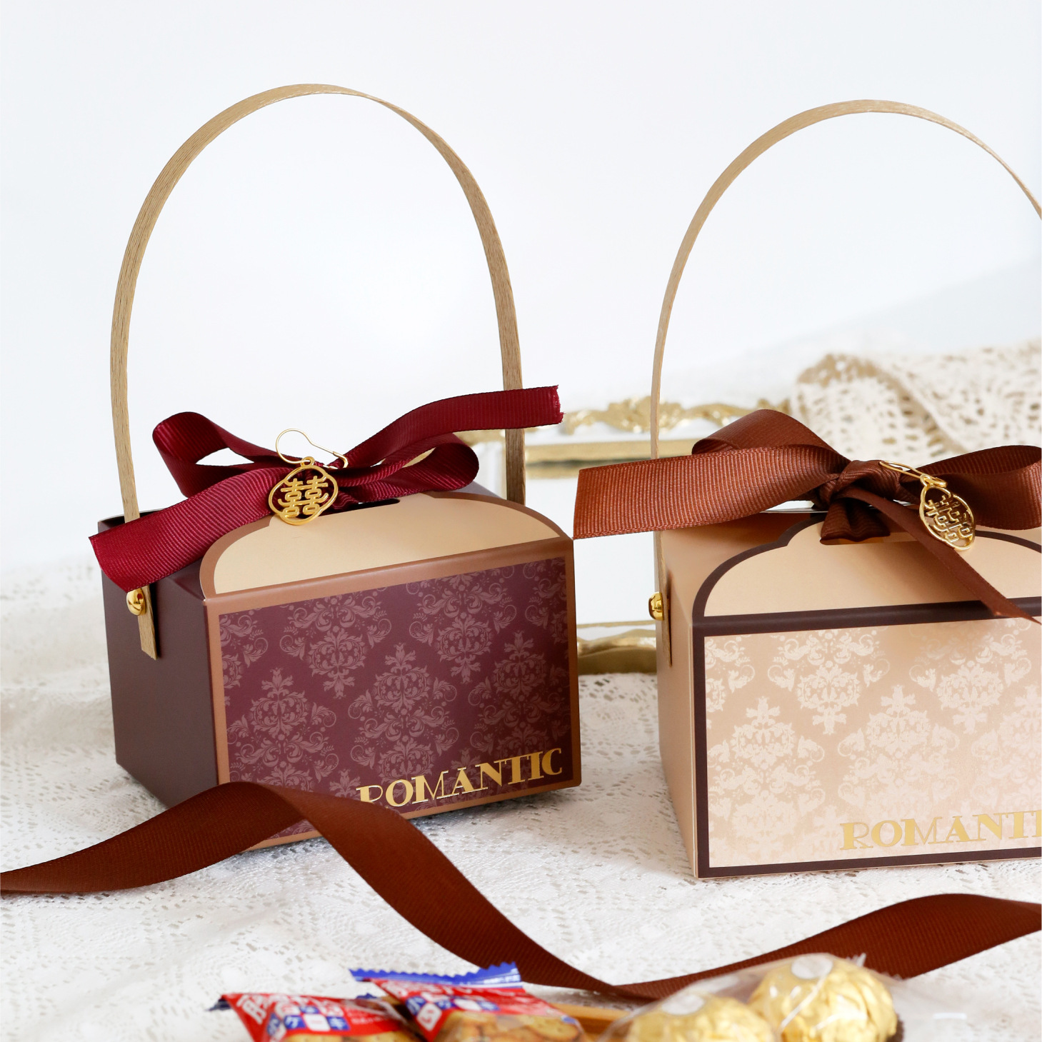 2023 European style ins candy box wedding candy box candy bag hand gift return gift empty box