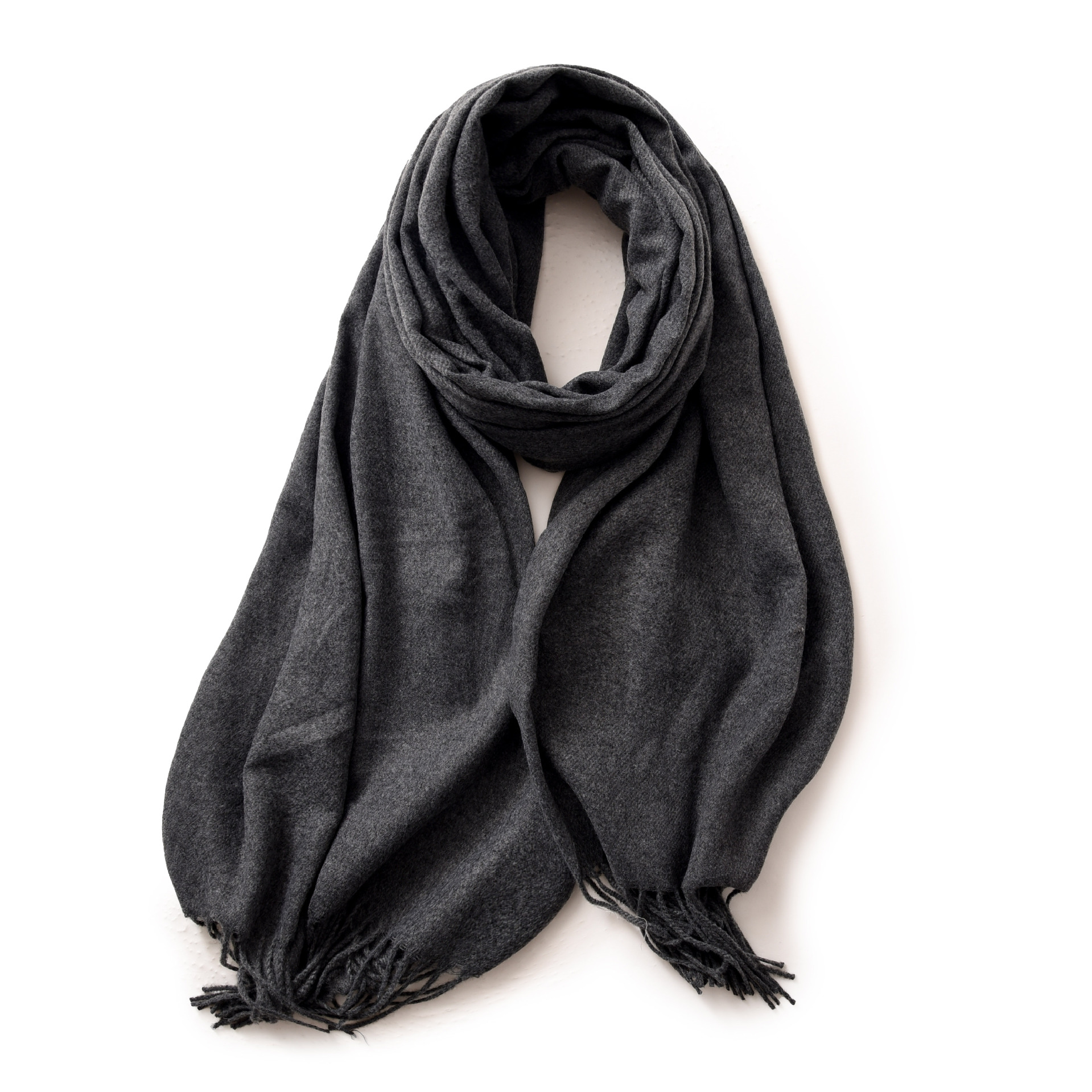 Picture of 2025 Red Scarf Women's Winter Cashmere Solid Color Scarf Shawl High-grade Warm Korean Style Tassel Scarf Men's All-match Scarf