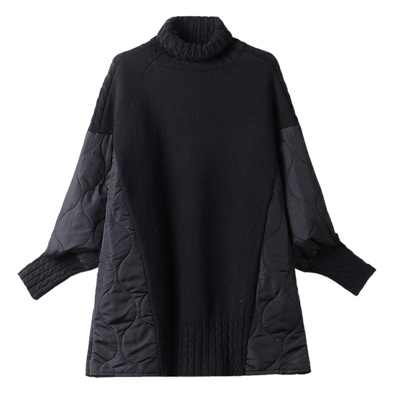 Mid-length thickened sweater women's autumn and winter 2023 New plus size chubby girl turtleneck warm long sleeve knitted shirt fashion