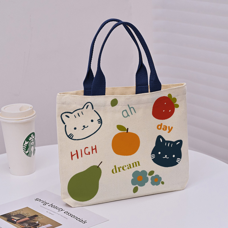 Picture of 2025 New Cute Cartoon Japanese Style Canvas Bag Tutorial Lunch Bag Manufacturer Wholesale Bag Women's Bag Handbag