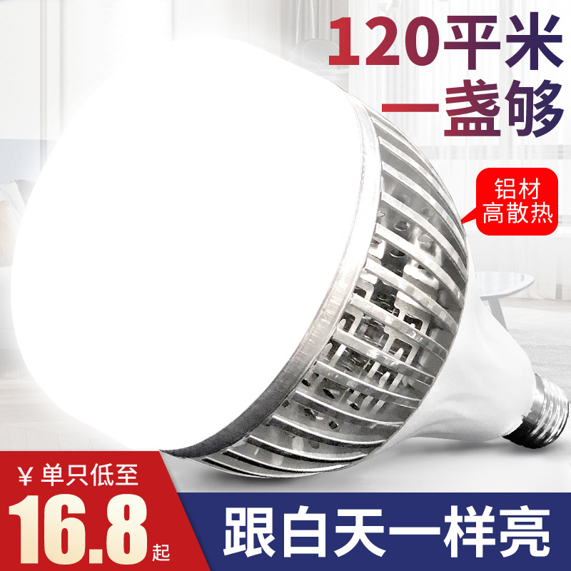 Led Light Bulb E27 Screw Base for Home and Factory Lighting, Finned Light Source, High-Power Workshop Bulb for Factory Lighting