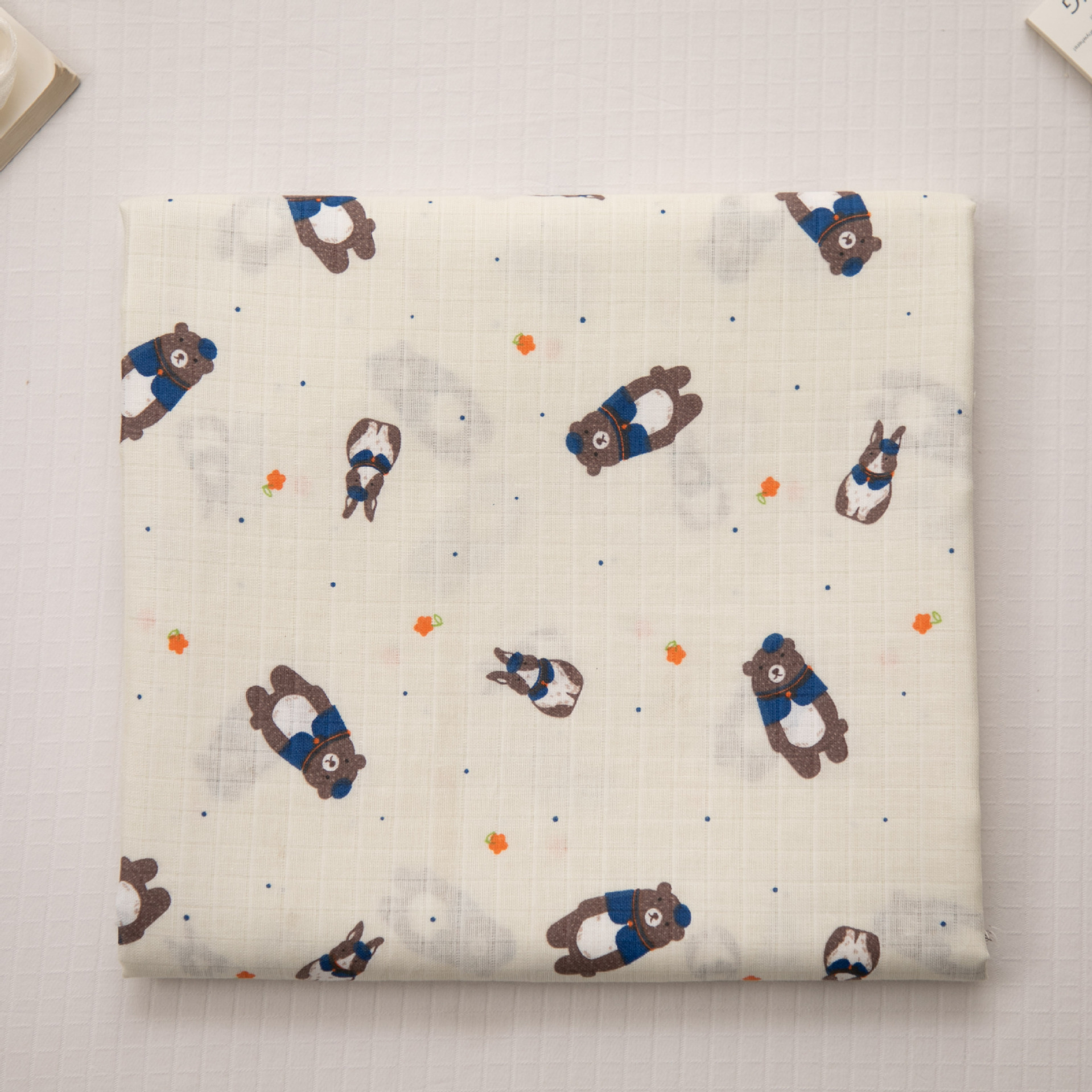 Picture of Factory Wholesale Infant and Child Type a Pre-Shrunk 110*90 Non-Fluorescent Plain Weave 40 Count Combed Muslin Double Layer Cotton Gauze