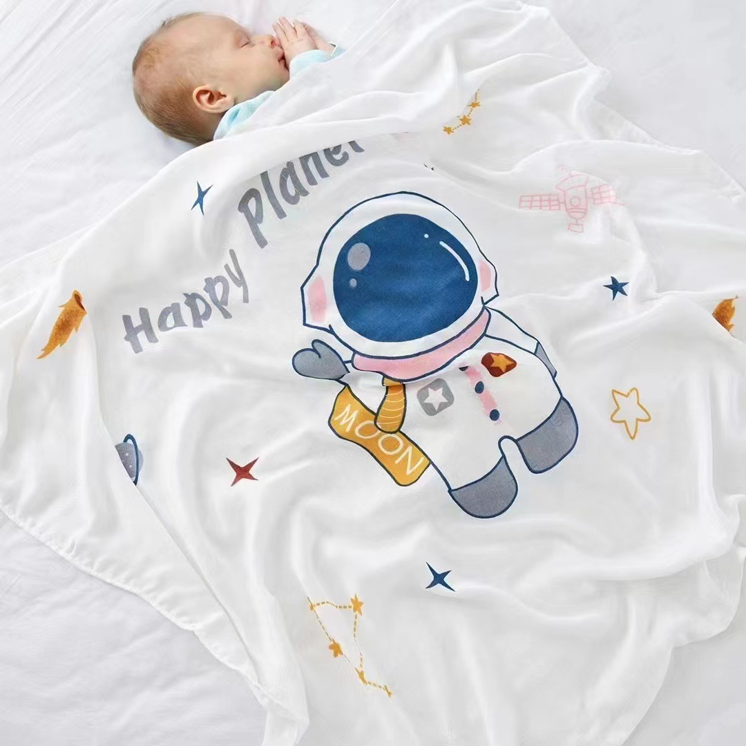 Summer baby cold feeling blanket bamboo fiber thin 110*110 soft breathable newborn baby summer blanket