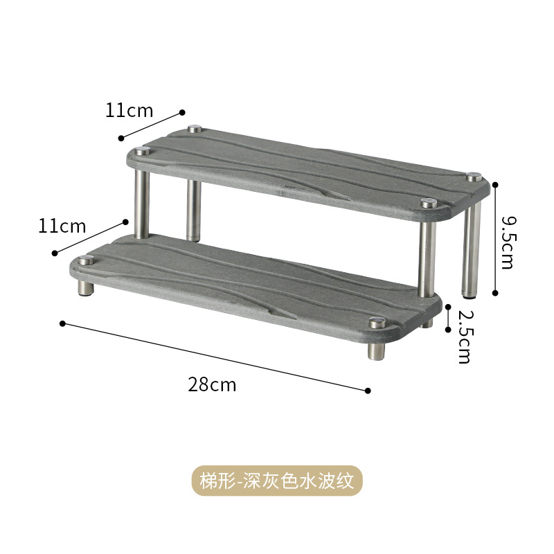 Picture of Trapezoidal Double-layer Diatom Mud Cup Holder Wash Table Surface Absorbent Diatom Mud Soil Pad Household Mouthwash Cup Holder