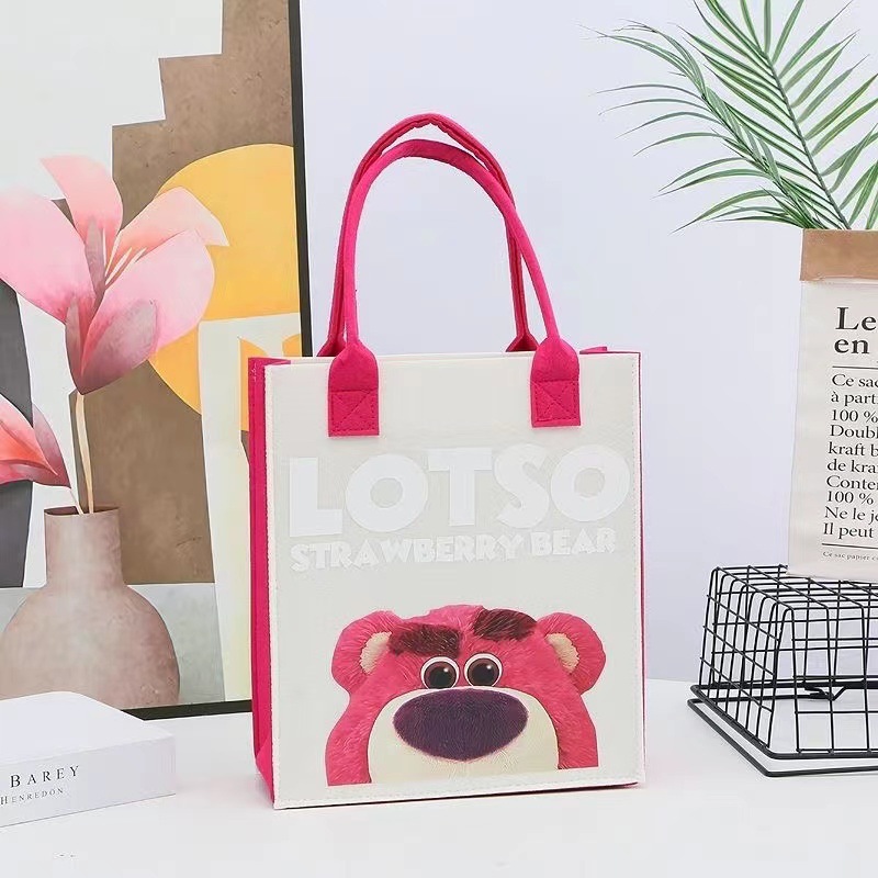 Spot wholesale cartoon printing felt bag large capacity shopping tote bag advertising gift storage bag can add logo