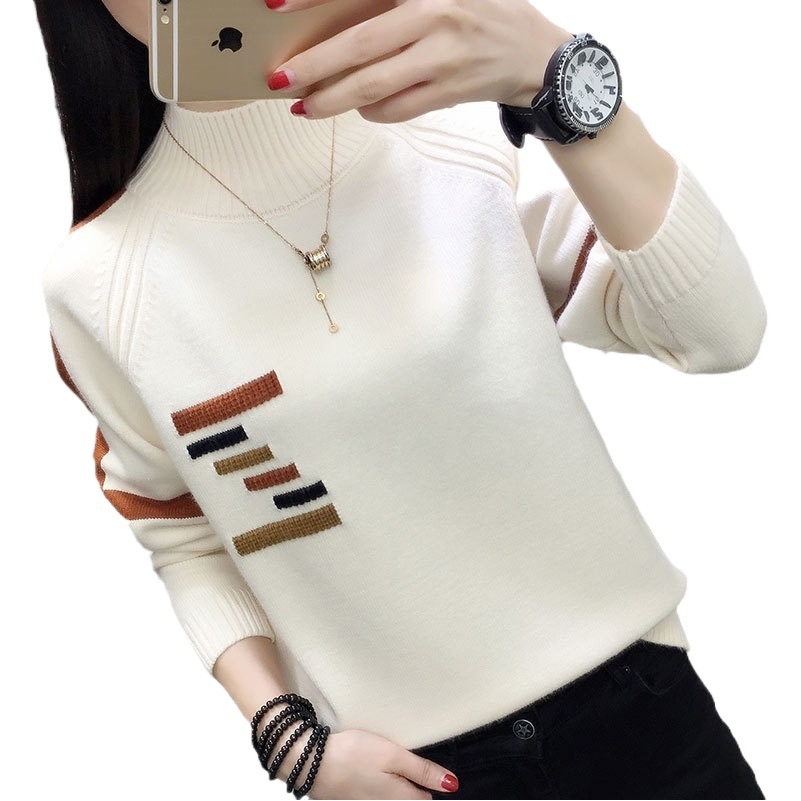 Picture of Thickened sweater women's autumn and winter 2024 New half turtleneck popular loose Western style top knitted bottoming shirt