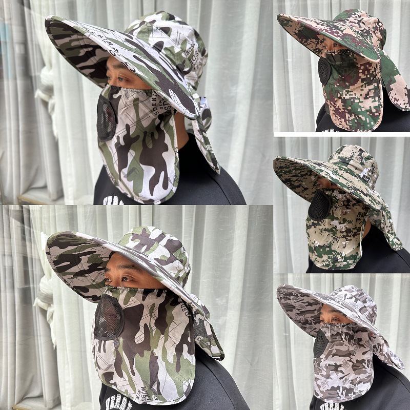 Sun Protection Hat for Men, Summer Hat, Sun Hat, Work Mask, Anti-Uv, Cycling, Fishing, Sunshade Hat, Large Brim