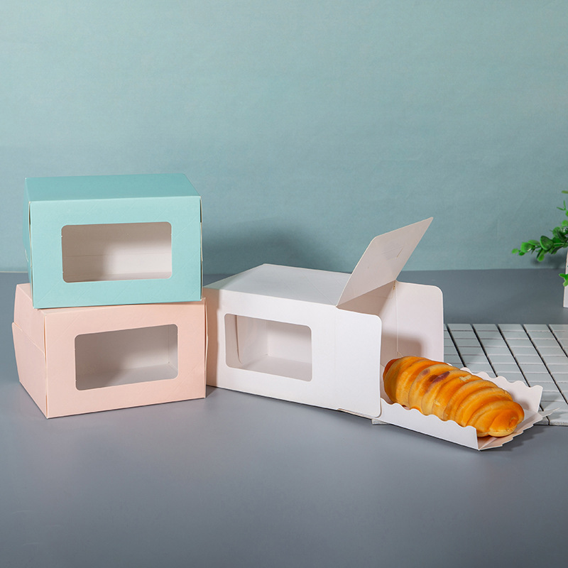 Picture of Open window transparent cake roll packaging box tiramisu baking packaging box rectangular mousse cake box wholesale