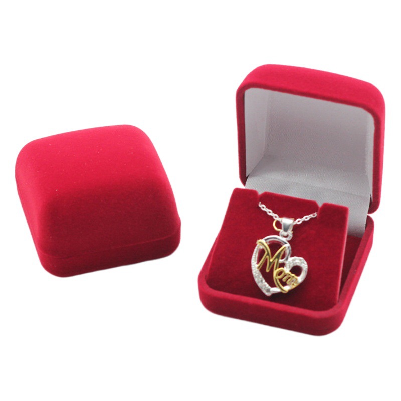 Spot discount ring pendant brooch badge box double ring earrings flocking jewelry box