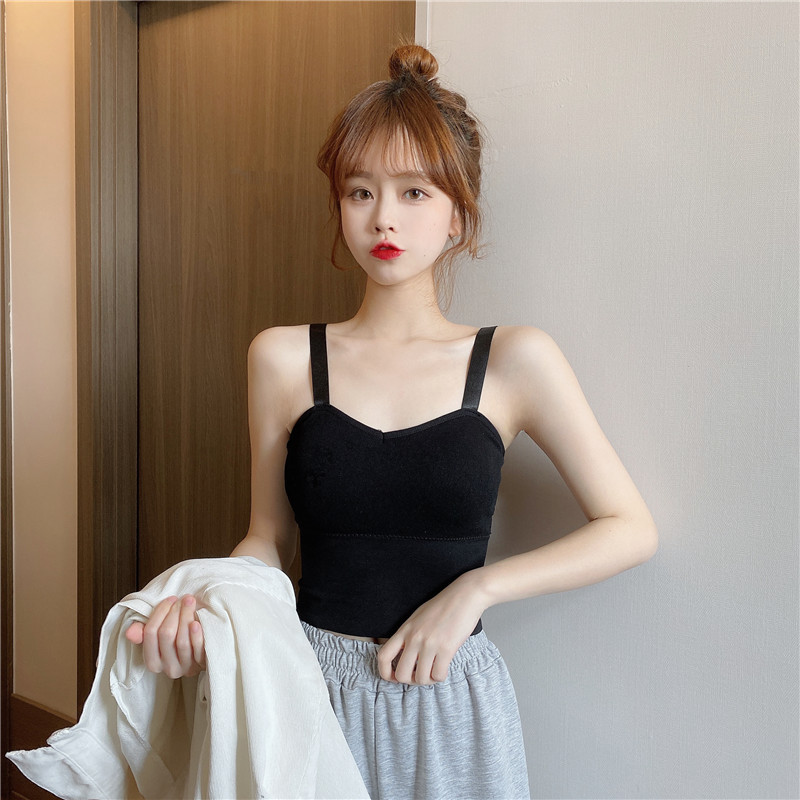 Picture of Popular Korean Style Adjustable Shoulder Strap Beauty Back Vest Wrap Chest Anti-walking Sports Leisure All-match Outer Wear Base Underwear