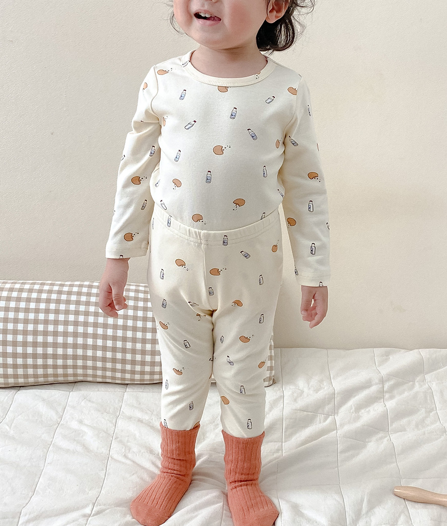 Picture of Spring and Autumn Children's Clothing Danish Children's Home Clothes suit Girls' Pajamas Pure Cotton Children's Autumn Clothes and Pants Men's Treasure Pajamas