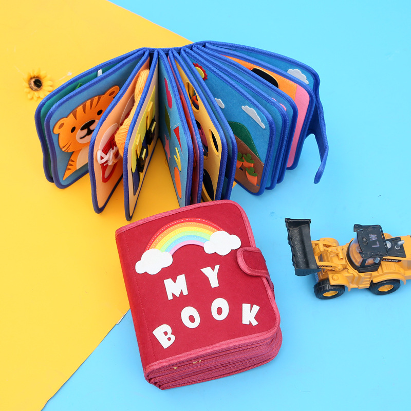 Picture of Felt Book Children's Educational Early Education Rainbow Felt Book Life Cognition Busy Board Children Felt Book