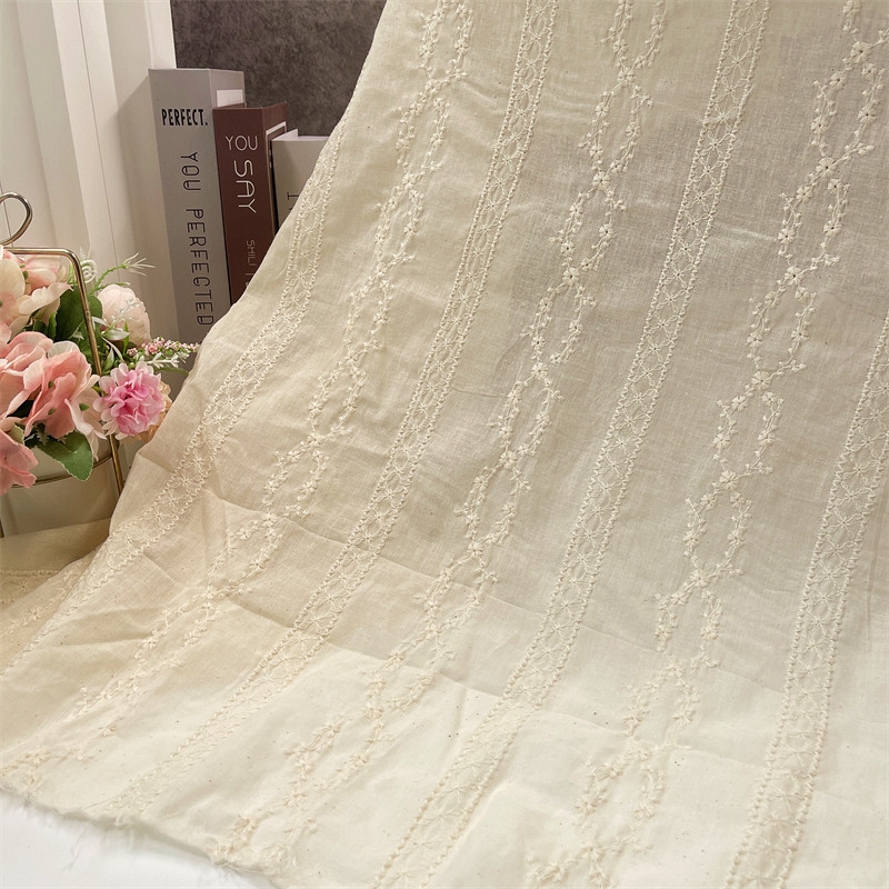 Cotton hollow embroidery lace fabric water soluble dress embroidery fabric DIY cotton perforated lace fabric