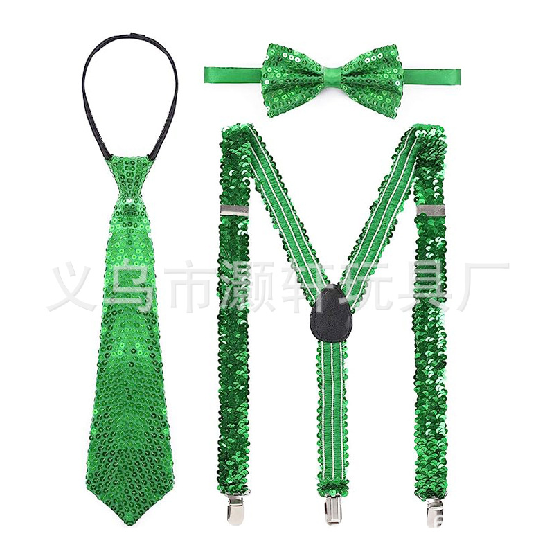 Halloween Birthday Holiday Dress-up Sequins Tie Bow Tie Sequins Strap Set Nightclub Vintage Dress-up Props