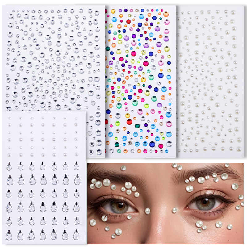 Picture of Cross-Border Popular Combination Baby's Breath 325 Pieces 3.4.5.6mm Self-Matched 4 Face Diamond Stickers Makeup