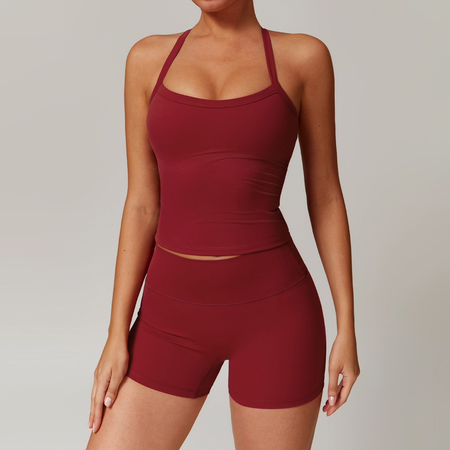 Picture of Zechuang European and American tight brushed yoga suit quick-drying workout clothes winter outdoor running sports suit female 8519