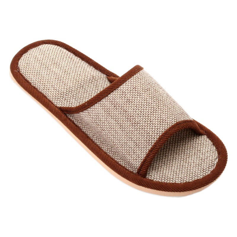 2025 New Hotel Cotton and Linen Slippers for Women Spring, Autumn and Summer Home Couples Linen Thick-Soled Four Seasons Sandals and Slippers