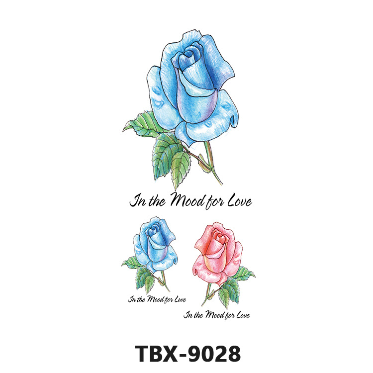 Picture of Waterproof sweat female flower tattoo stickers plant flower party sexy rose peony plum tattoo stickers tattoo