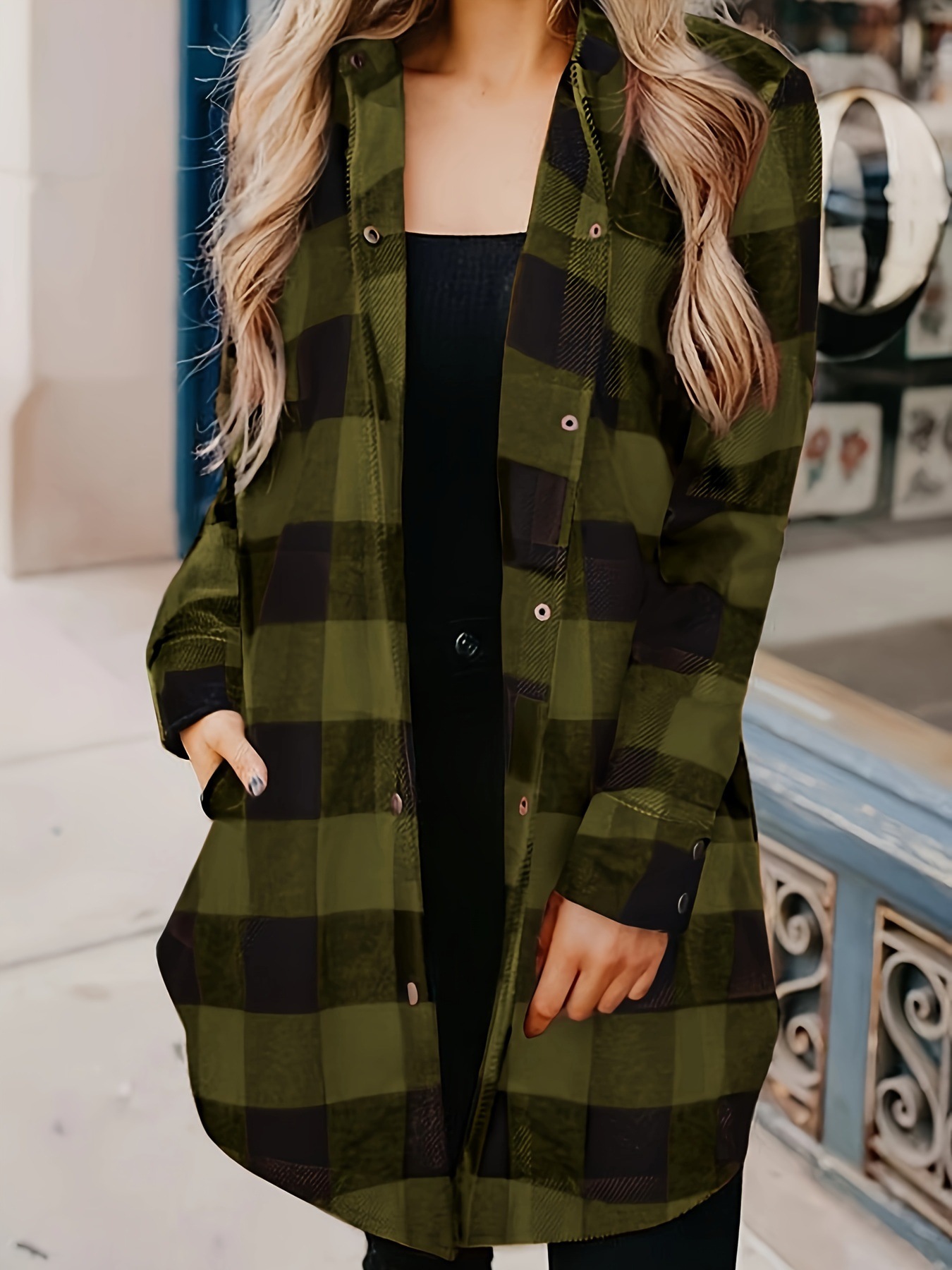 2024 Amazon spring new European and American striped sanding button shirt women