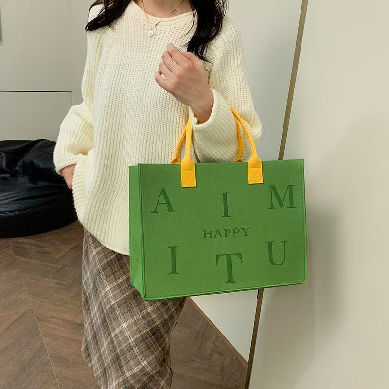 ins style felt bag tote bag custom logo large capacity tote bag handbag advertising gift shopping bag