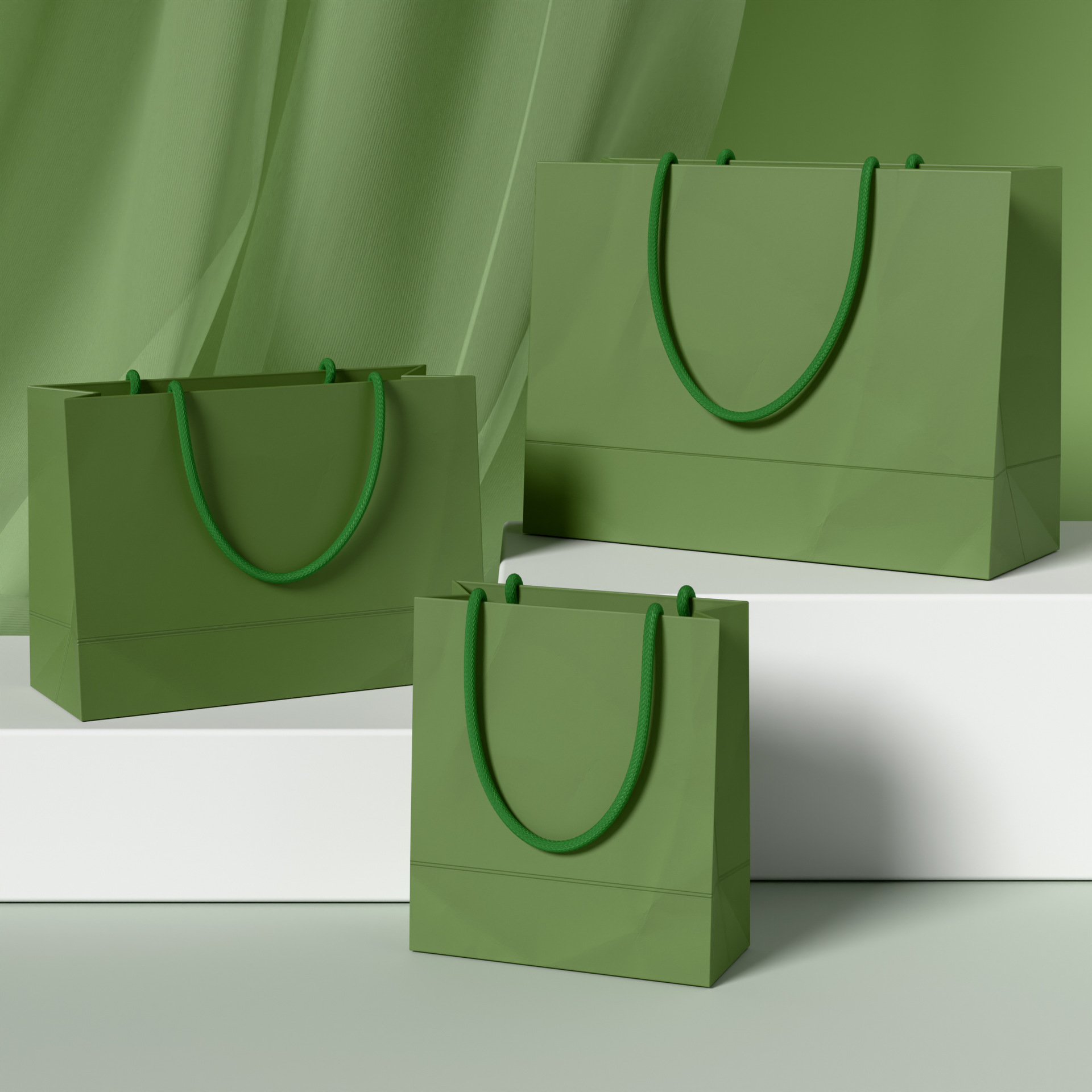 Customized Handbags, High-End Gift Bags, Shopping Bags for Clothing Stores, Wanshan Green Packaging, Printable Logo Paper Bags 5