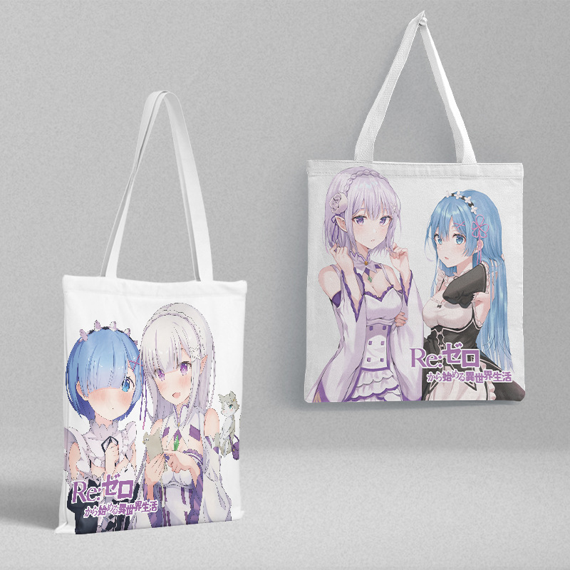 Starting from scratch life in another world canvas bag 36x 39cm animation peripheral handbag file shopping bag