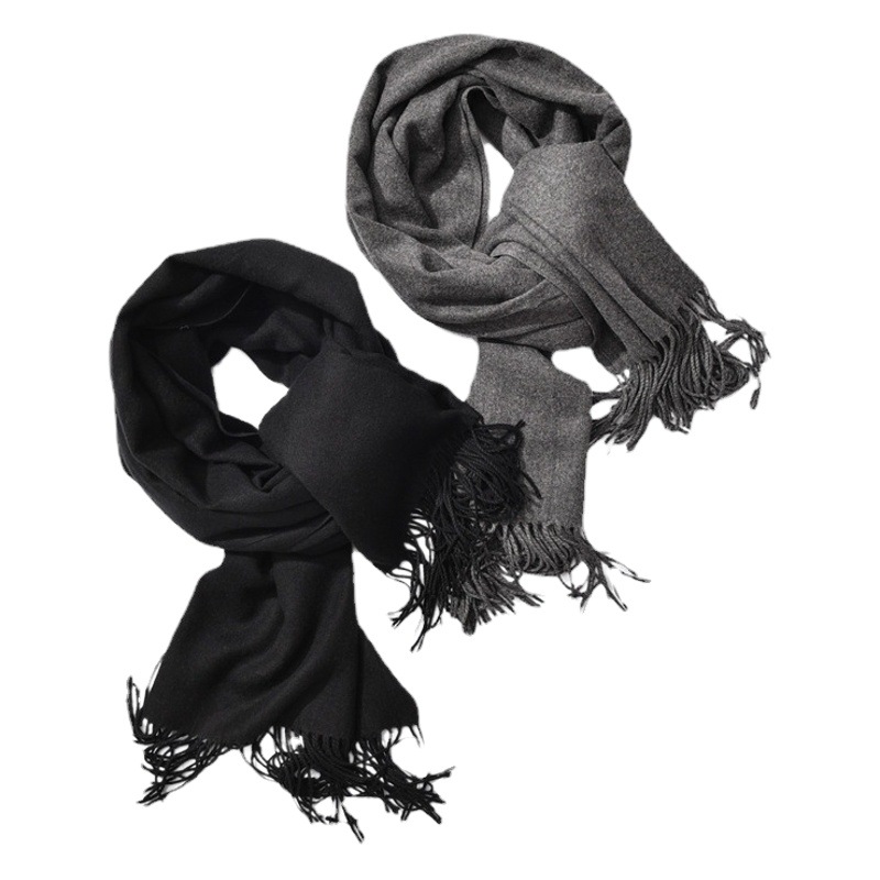 Women's Korean-style Scarf Autumn and Winter Monochrome Cashmere Warm Thickened Long Summer New Air Conditioning Tassel Large Shawl