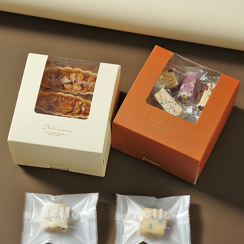 New Candy biscuit box baking glutinous rice boat packing box crisp crispy cookies snowflake crisp toffee nougat box