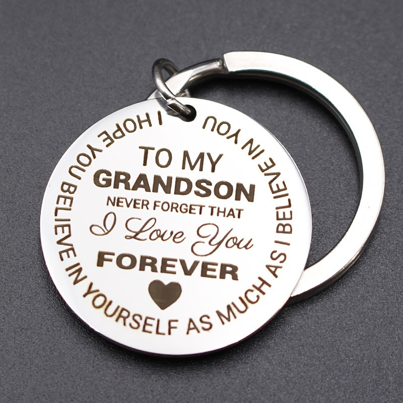 Picture of Customized German Russian Spanish Stainless Steel Keychain Commemorative Blessing Colleagues Keychain Can be customized with graphics and text