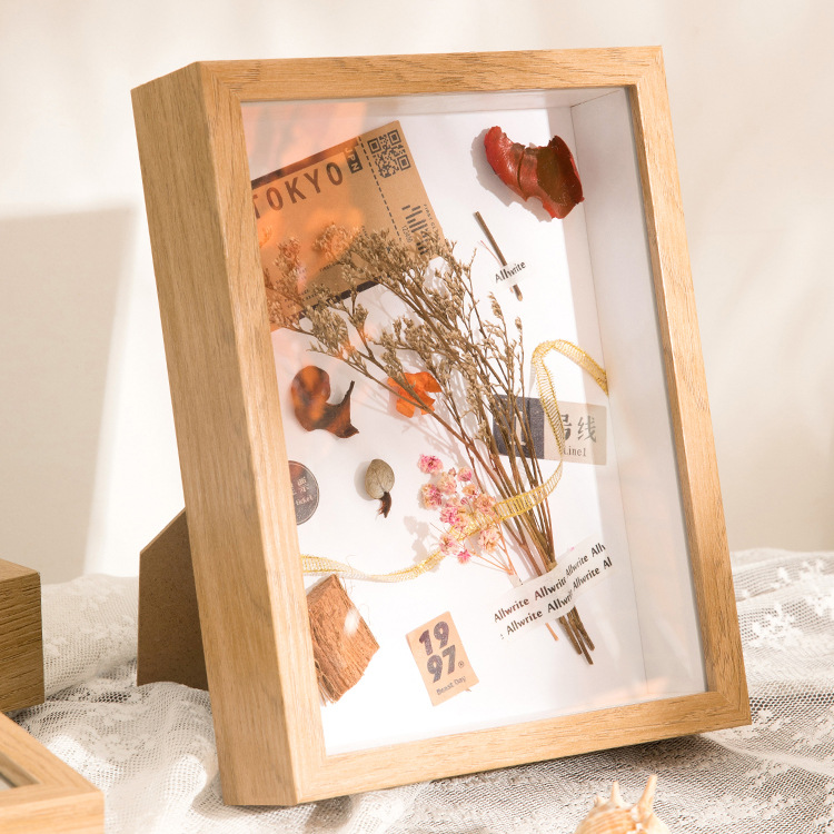 Picture of Stereo Hollow 3CM Dried Flower Photo Frame Table Creative Handmade DIY Paper Shell Frame Butterfly Specimen Mounted Frame