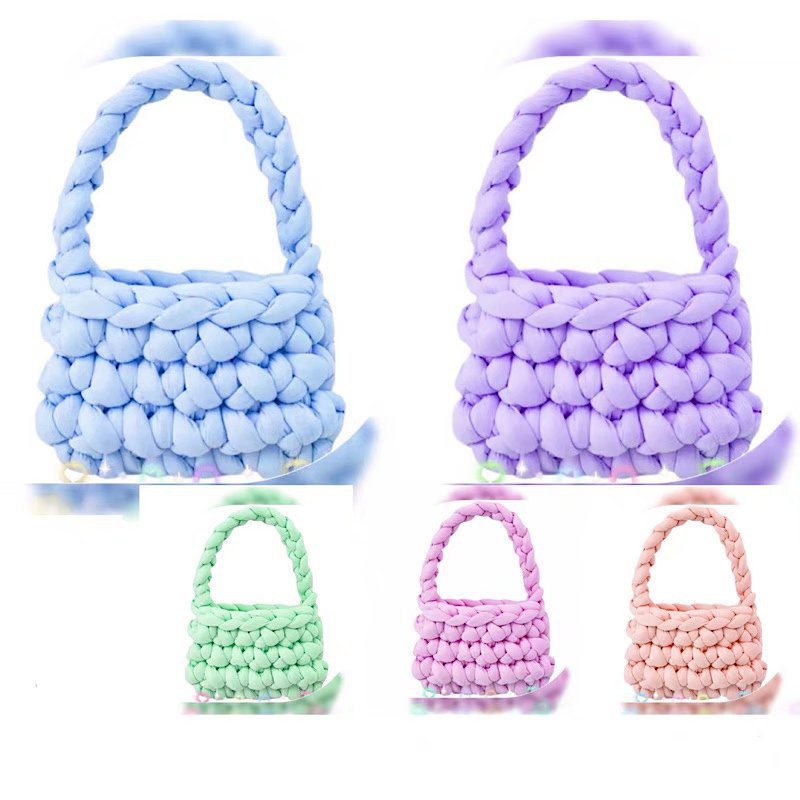 Picture of Heart-filled cotton coarse cotton fabric thread hand-woven blanket bag cat nest wool core-spun yarn thread machine-washed OHHIO new style
