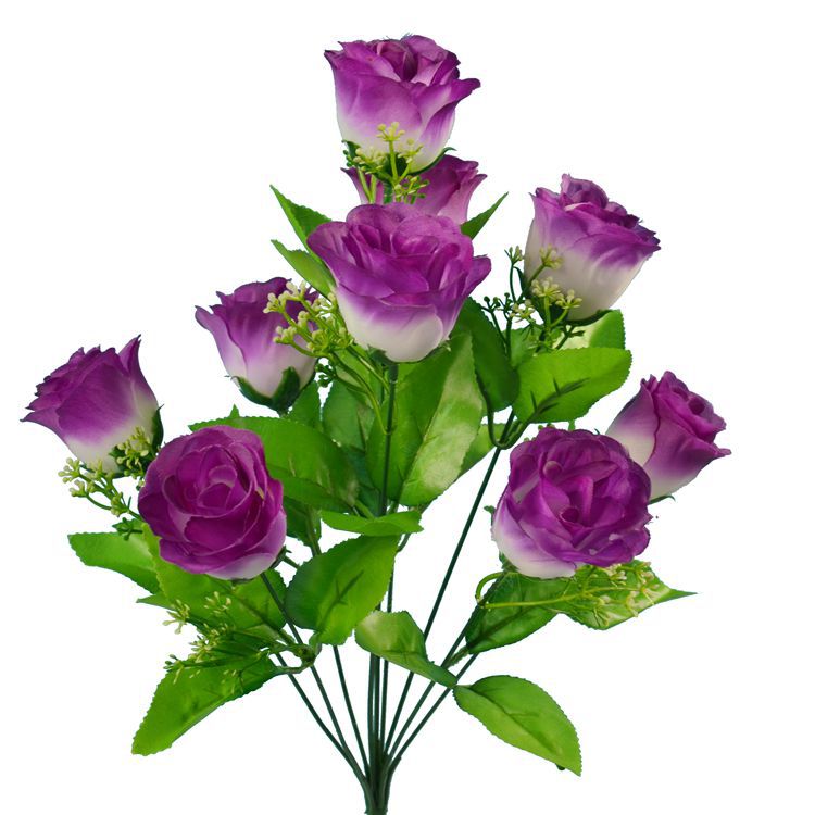 Picture of Photography Artificial Flower Manufacturer Wholesale Artificial Rose Artificial Flower Holiday Wedding Flower Arrangement 10 Peacock Rose Silk Bouquet