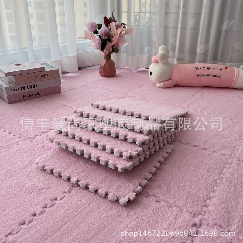 Picture of Bedside carpet bedroom full-bed room plush stitching foam floor mat cut tatami mat stain-resistant household