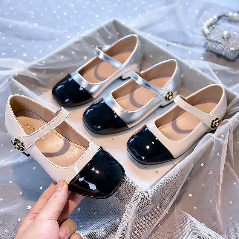 Girls High-Heeled Leather Shoes 2025 New Spring and Summer Performance Fashion Girls Small Fragrant Princess Dress Cheongsam Shoes