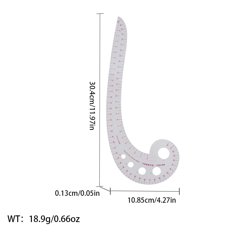 Picture of Pattern printing ruler clothing scale pattern making clothing curve cutting sewing tool multi-functional pattern printing ruler